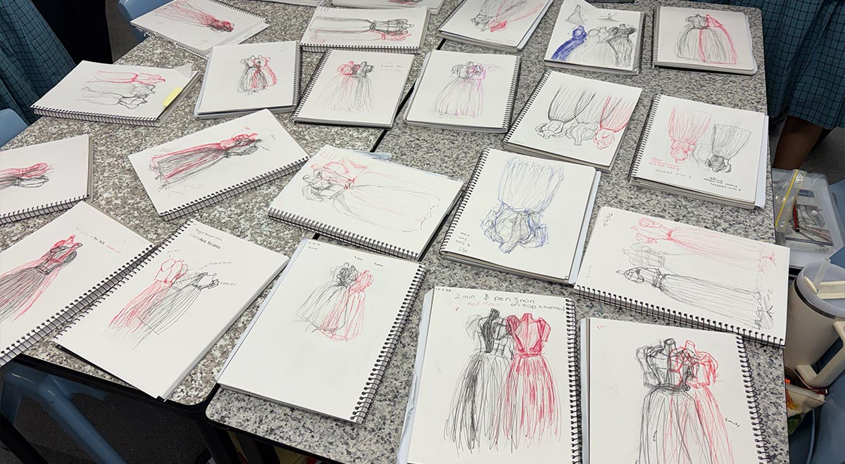 Year 10 Visual Arts students in class this month.