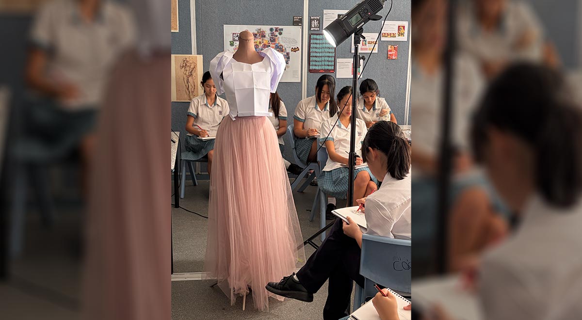 Year 10 Visual Arts students in class this month.