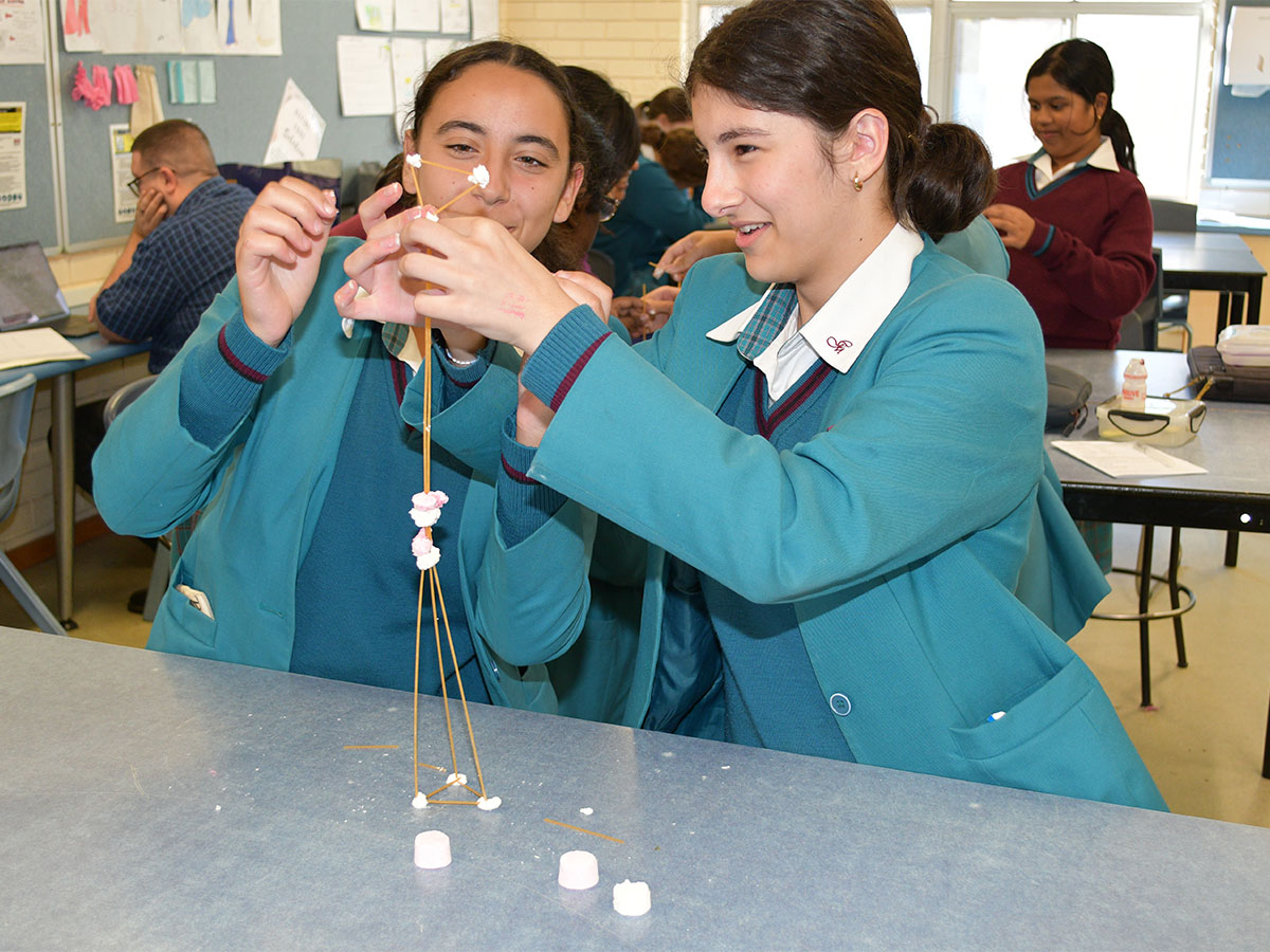 McAuley Westmead students participating in STEM related activities