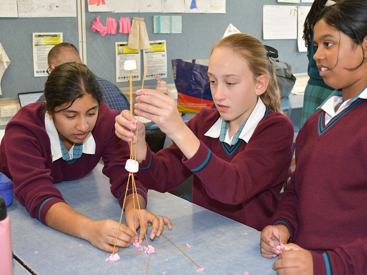 McAuley Westmead students participating in STEM related activities