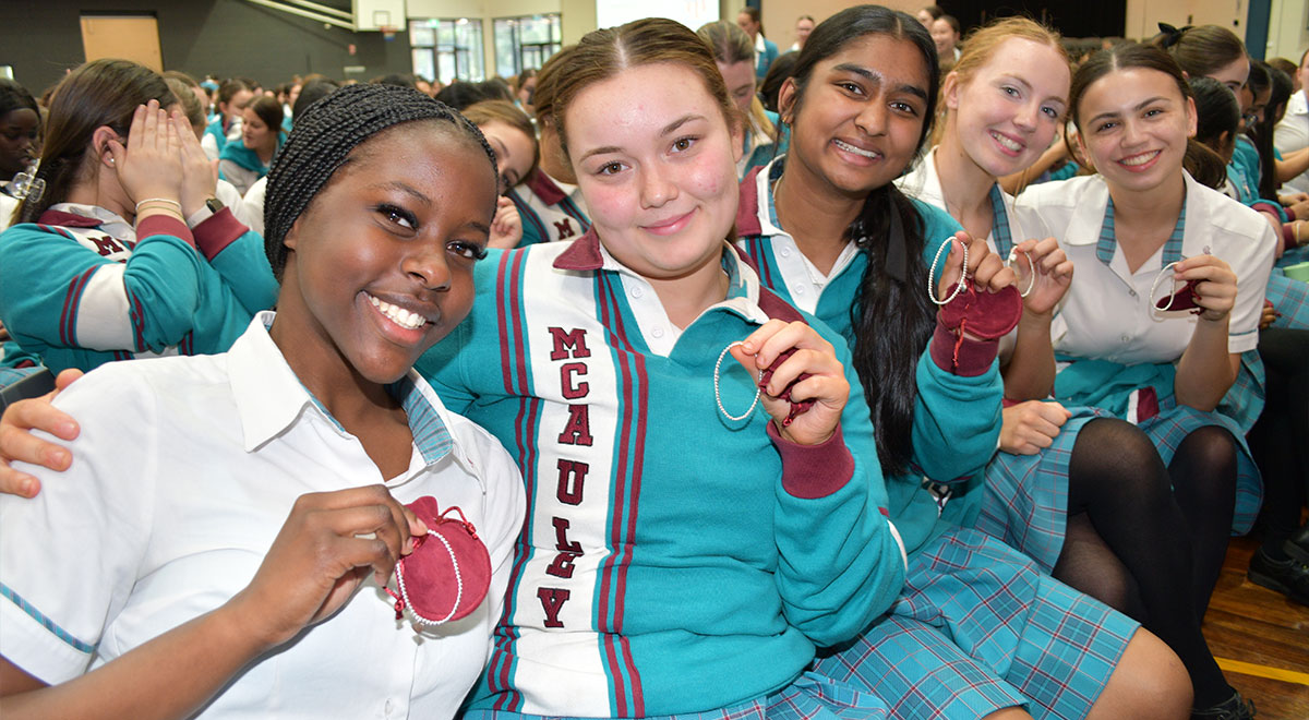 The Year 12 students were presented with a bracelet as their graduation gift from the school.