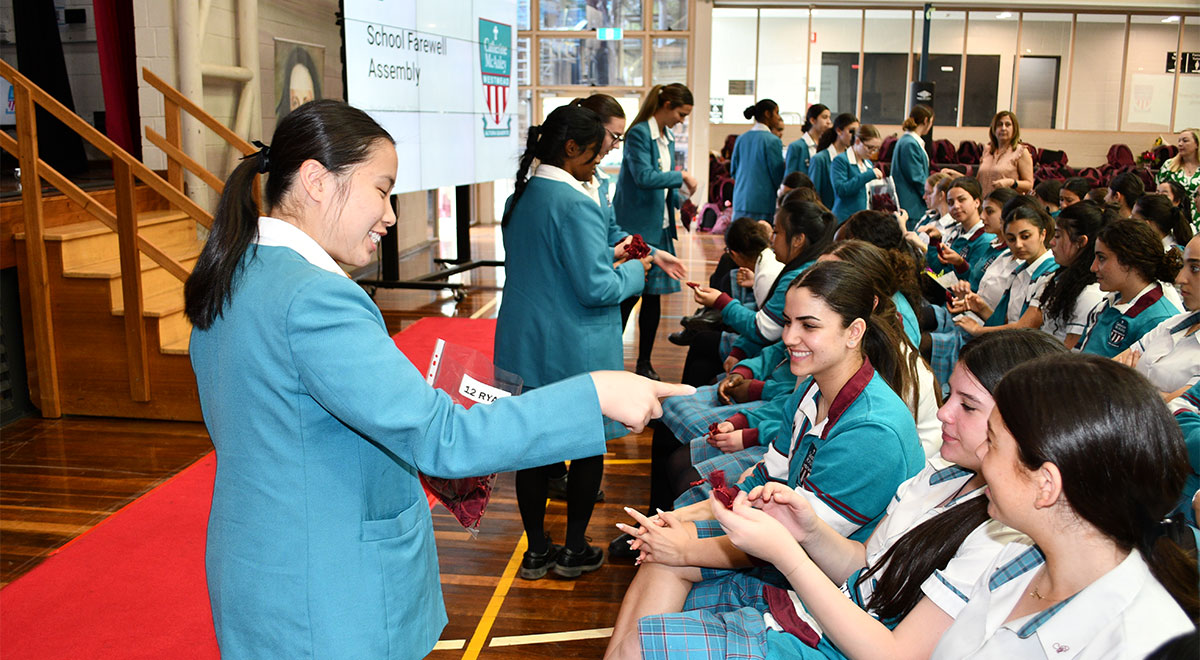 The Year 12 students were presented with a bracelet as their graduation gift from the school.