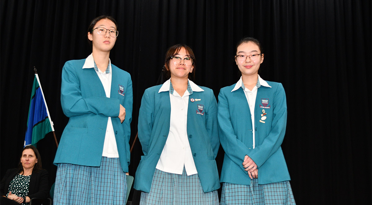 Morgan D., Louise R. and Heidi K. competed in the NSW State Finals of the Australian Brain Bee Challenge.