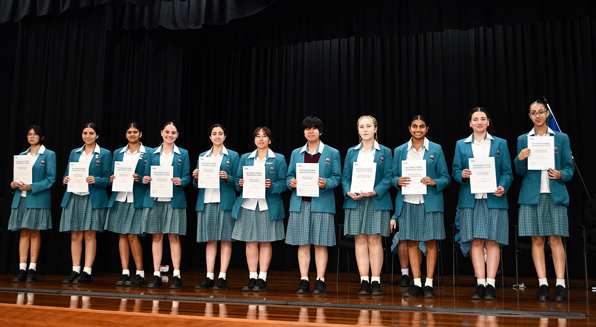 Students who were awarded a Distinction and High Distinction in the International Chemistry Quiz were presented with their certificates this week.