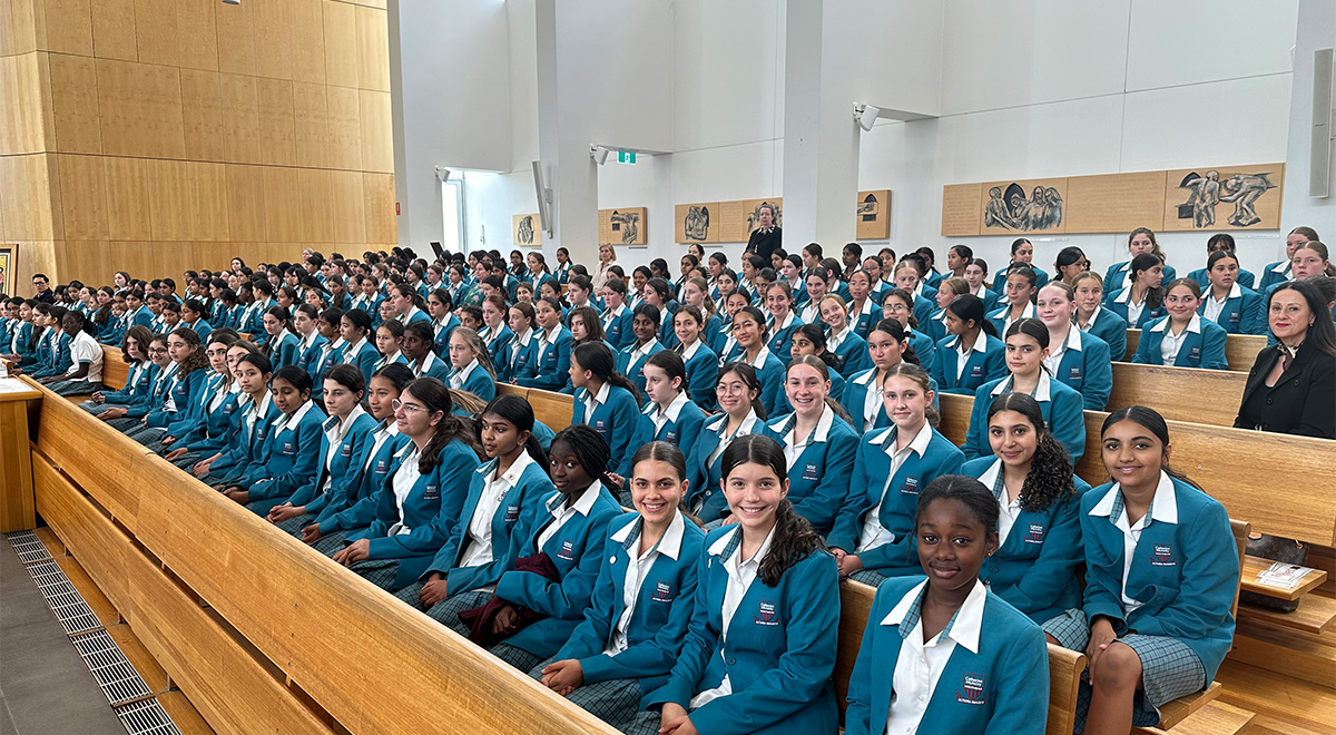 Year 7 Catherine McAuley students in St Patrick's Cathedral